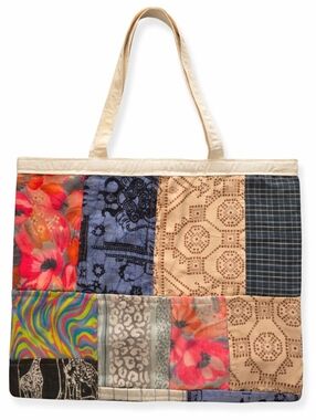 Patchwork Handmade Tote Bag in Multicolor